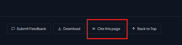 Cite this page button on a taxon page